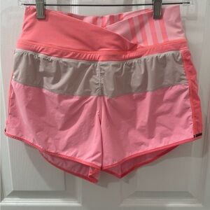 LULULEMON Women's Pink and Gray Run Pace Shorts Elastic Waist